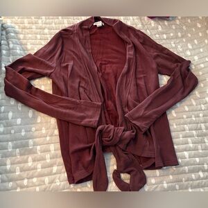 Athleta Maroon Knit Cardigan